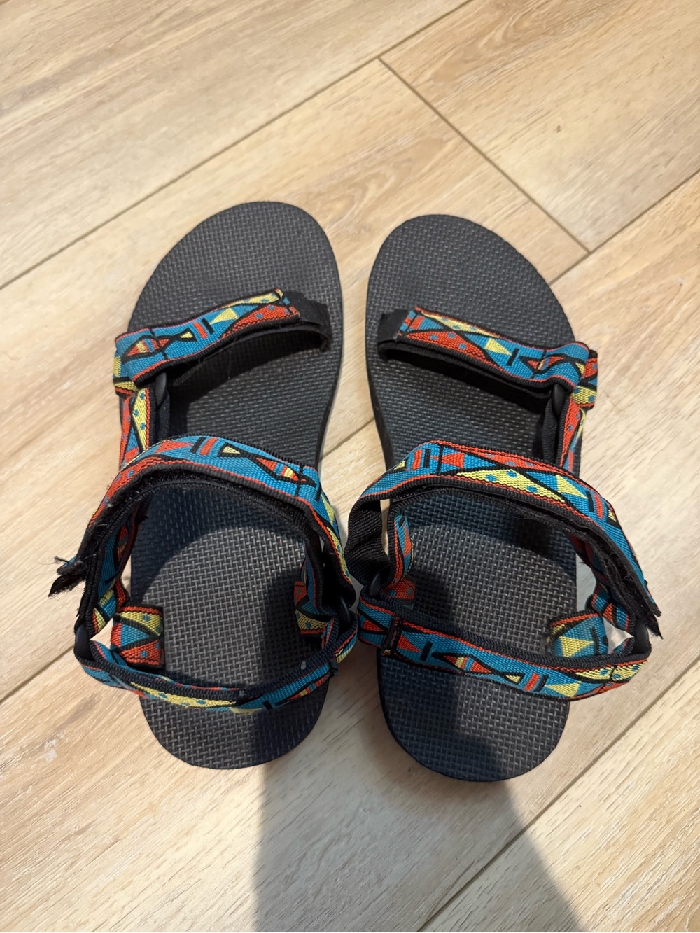 Teva Black Sandals with Multicolor Tribal Straps